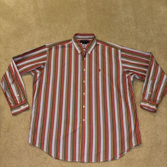 Vintage Polo Ralph Lauren Button Down Shirt Men’s Size XL Blake Multi Striped - Picture 1 of 7